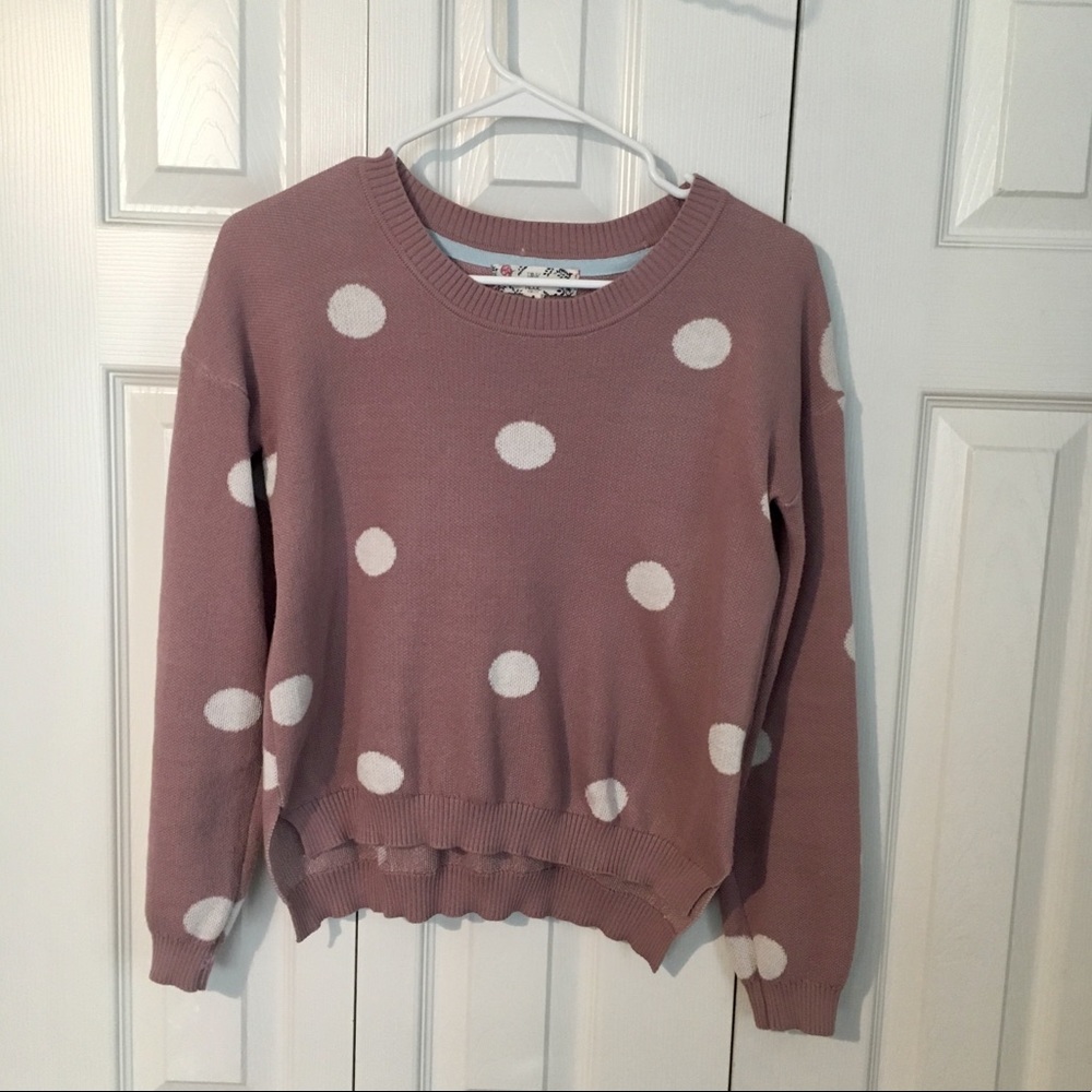 Polka Dot Cropped Sweater